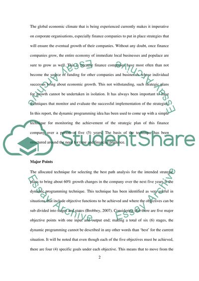 Dynamic Programming: Path Analysis