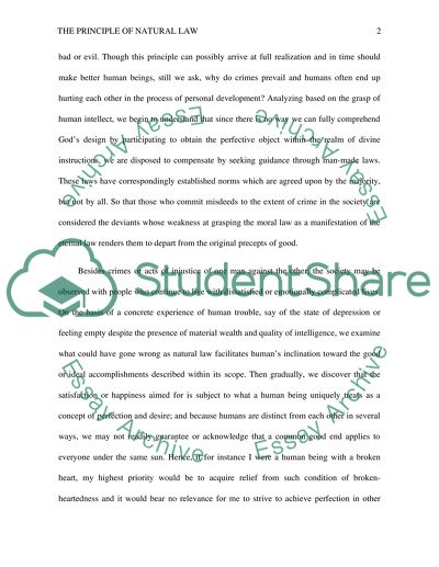 The Principle of Natural Law by Thomas Aquinas