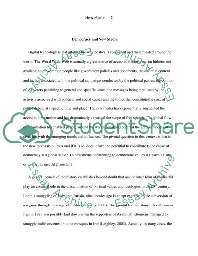 Democracy and New Media