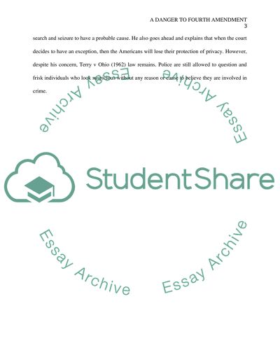 A Danger to Fourth Amendment Rights