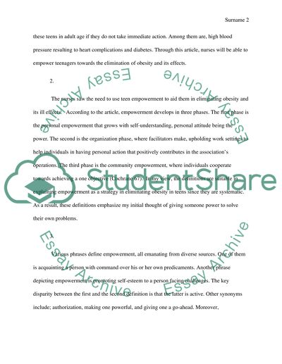 Empowerment in Adolescent Obesity