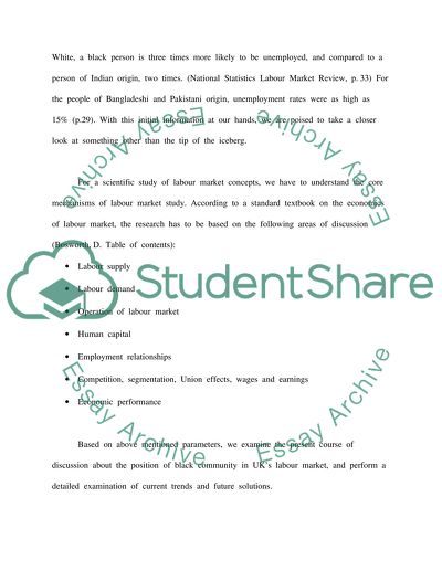 Labour Market for Black Community in the UK