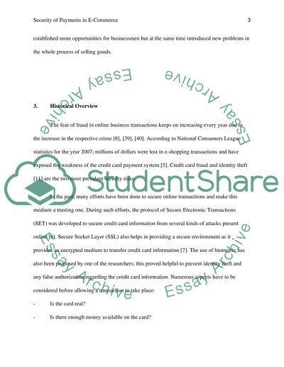 The Security of Payments in E-Commerce