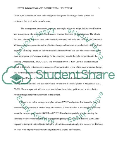 Peter browning and continental white cap case study