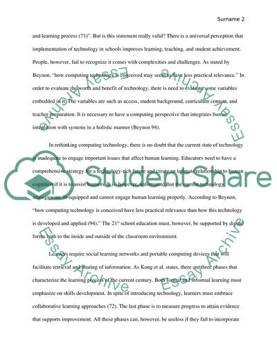 Effective Thinking: Use of Technology in Teaching and Learning