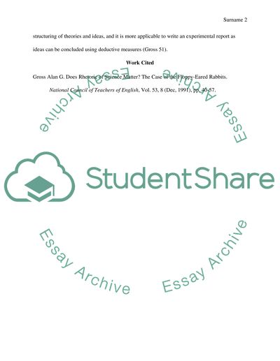 The Organization of Experimental Reports