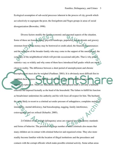 Families, Delinquency and Crimes