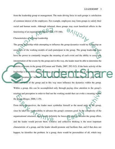 In What Ways Might Leadership Characteristics Impact upon Group Dynamics