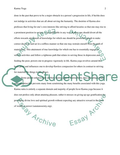 Hinduism and Karma Yoga