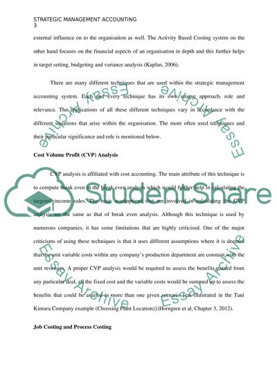 Strategic Management Accounting: Concepts and Processes