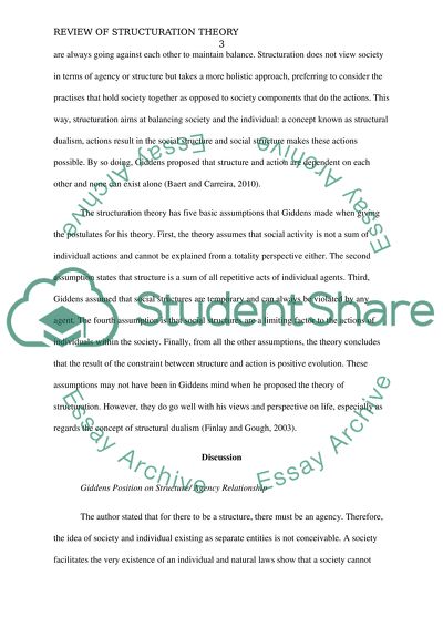 The Agency-Structure Relationship