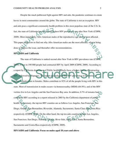 HIV and AIDS in California: Focus on African American Males