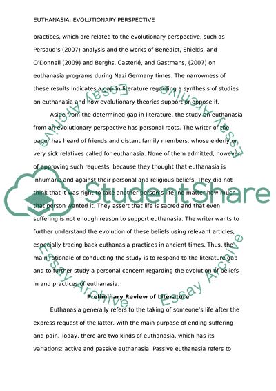 An Evolutionary Perspective of Euthanasia