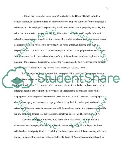 The Liability of Employers for References