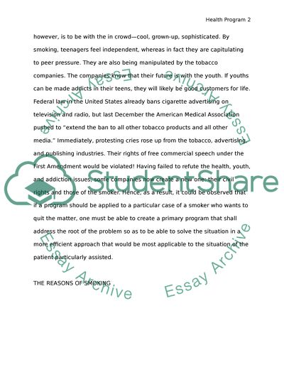 Health Promotion Program to Help Smokers Quit