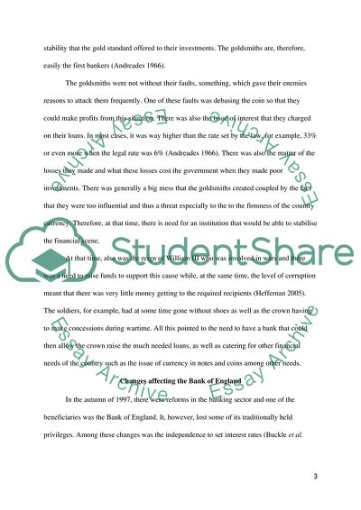 Origin of the Central Bank of England and Its Changes