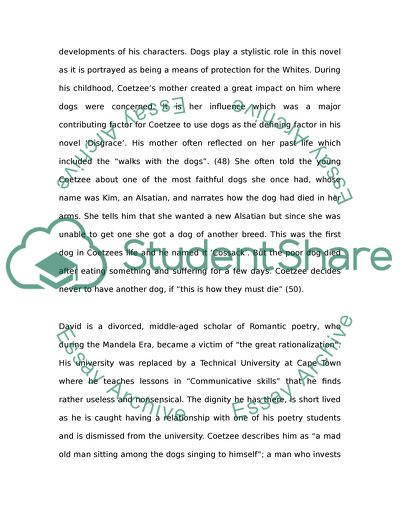 Significance of the Dog in J.M. Coetzees disgrace