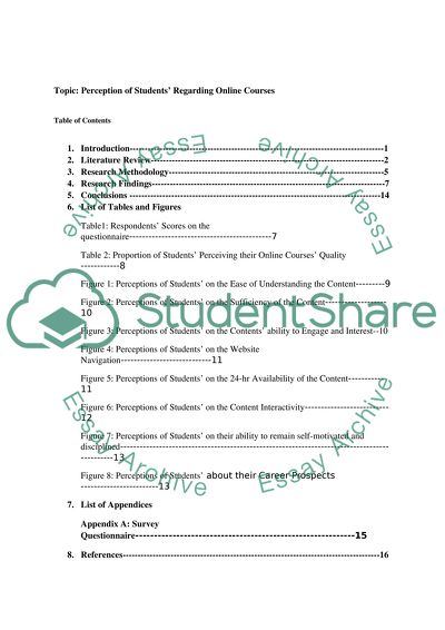 The Question of Student Perception of Online Courses