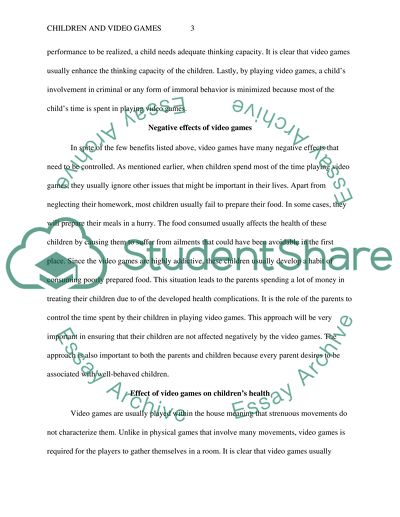 Children and Video games