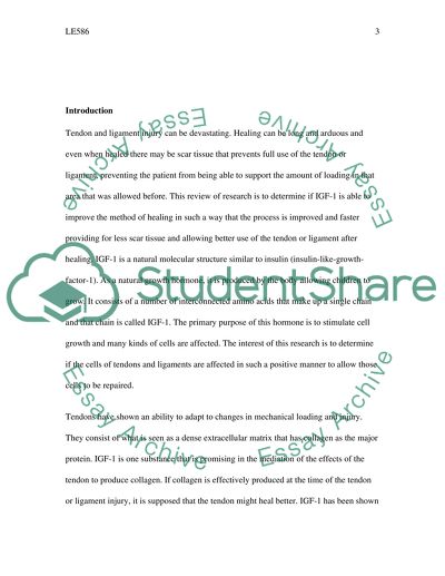 The Healing Effects on Tendons or Ligaments