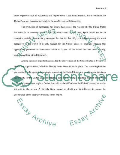 The United States should intervene in the Syrian Civil War to overthrow the Assad regime