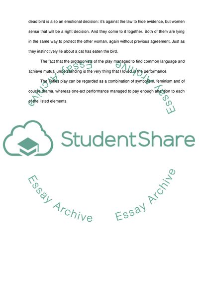 Trifles by Susan Glaspell. NO SOURCE