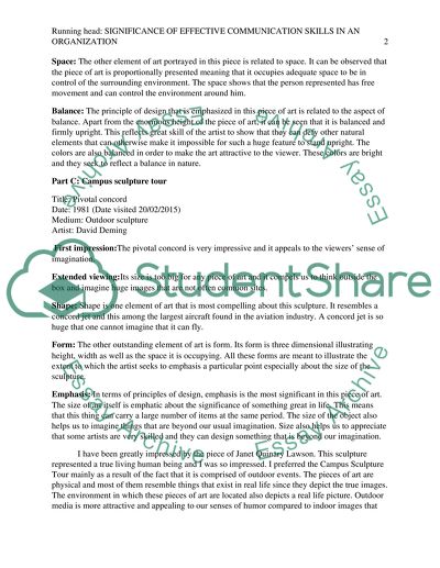 My First Impression of the Piece of Arts