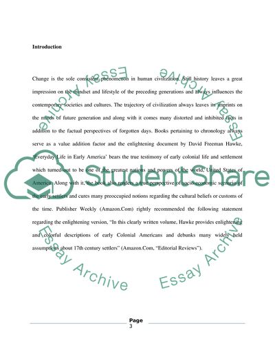 Everyday Life in Early America by Hawke