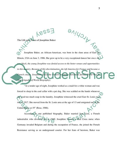 Josephine Baker and her Contribution to the Civil Rights Movement