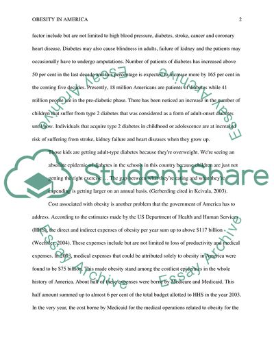 Obesity Problem in America