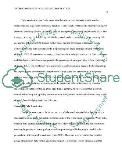 Causes and Prevention of False Confession