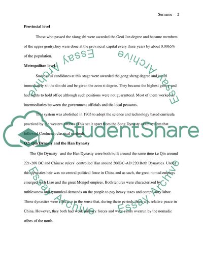 Civil Service Examinations in the Ming Dynasty