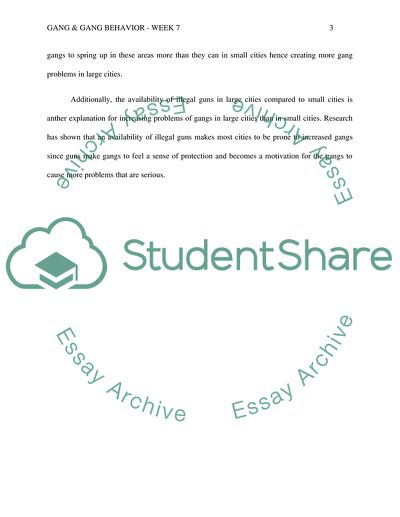 Gang & gang behavior - week 7