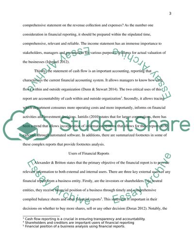 Major Users of Financial Statements