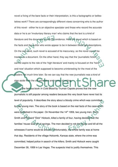 Specific Features of Journalistic Fiction