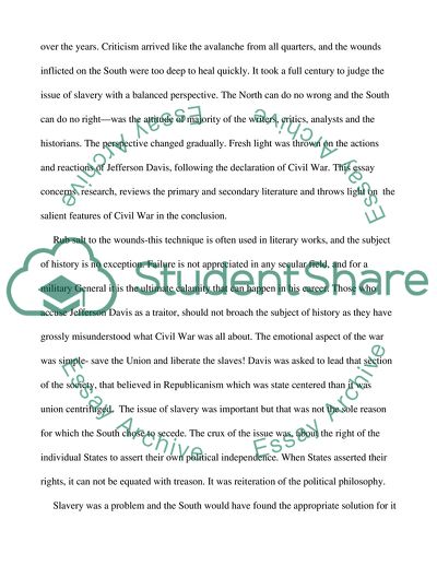 A Historiographical Analysis of Jefferson Davis