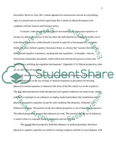 Ethical Dissonance and Ethical Divide on Enhancers