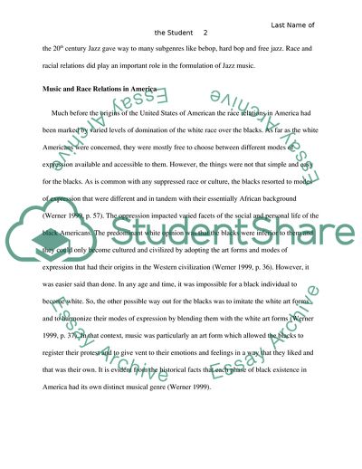 Impact of Racial Relations in America on the Development of Jazz