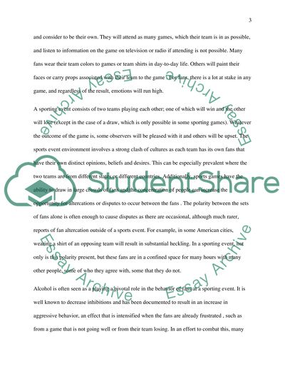 Why Do Fans Commit Crimes at Sporting Events