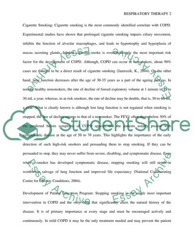 Respiratory Care Patient Education Program