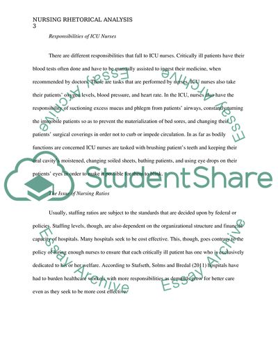 Nursing Rhetorical Analysis