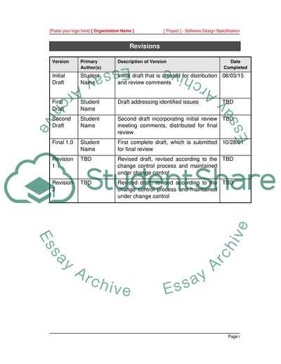 Software Design Specification
