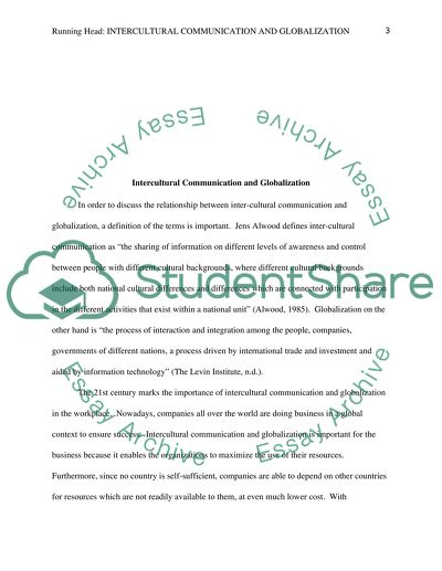 Intercultural Communication and Globilization