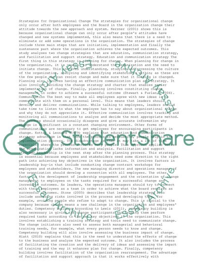 Strategies for Organizational Change