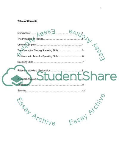 Testing Speaking Skills