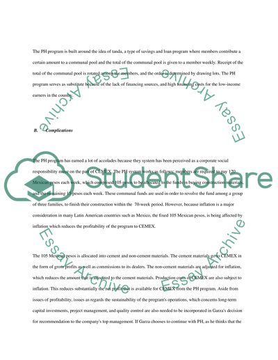 The Program Patrimonio Hoy of Cemex Corporation