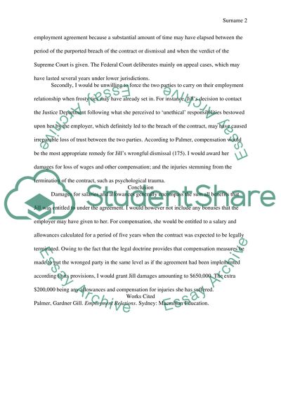 Damages for Salaries and Allowances