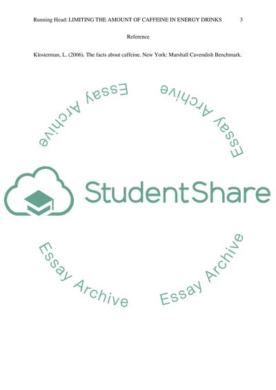 Limiting the amount of caffeine in energy drinks