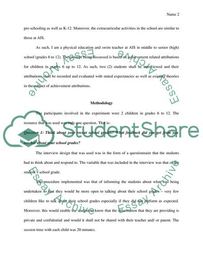 Examining Achievement-Related Attributions