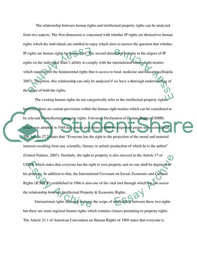 Relationship between Intellectual Property and Human Rights